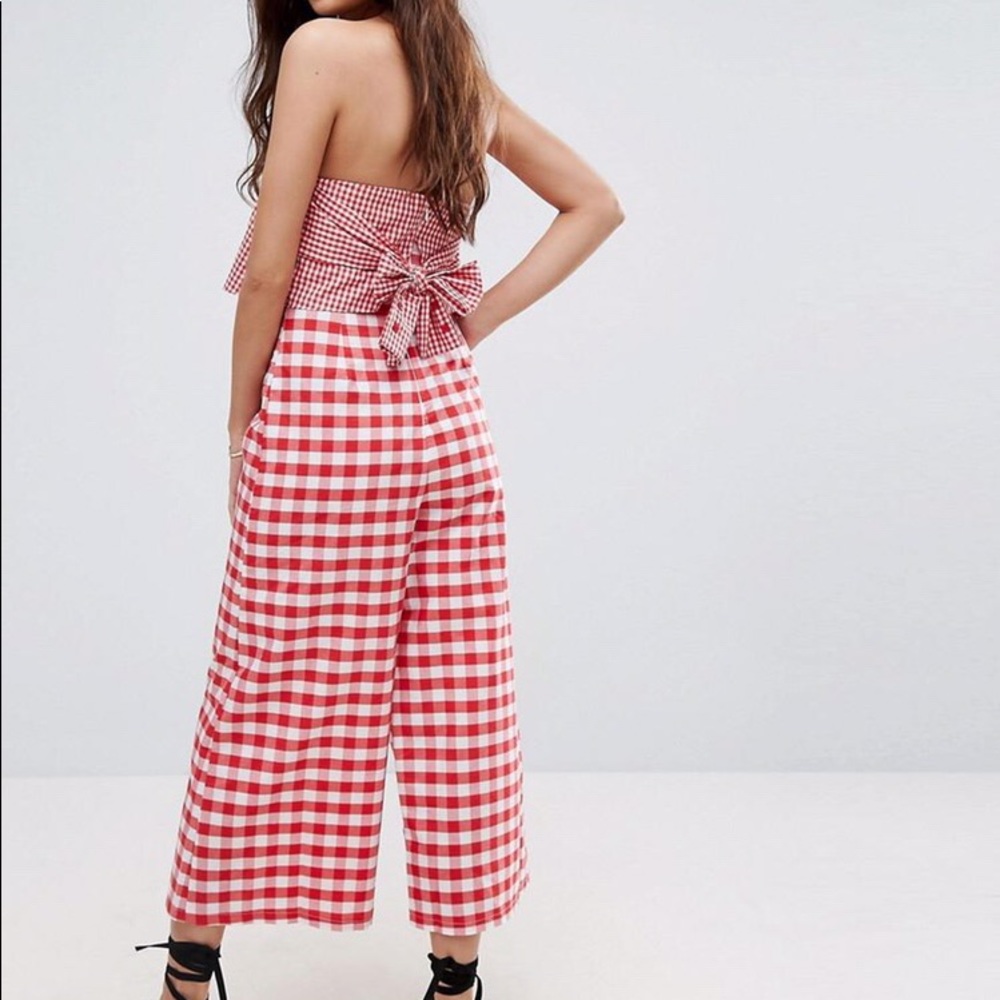 ASOS Red Gingham Jumpsuit